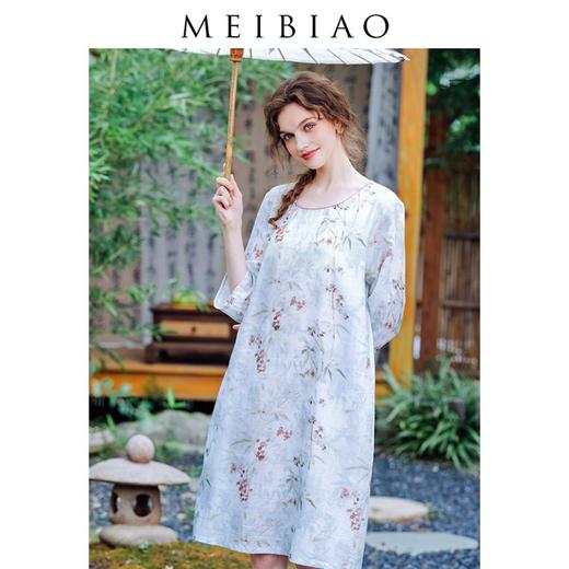 3楼 美标新中式国风睡裙睡衣女莱塞尔春夏可外穿家居服89266 商品图0