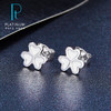 【限时8.8折】【线上铂金馆】PT950 #清新 【国际铂金协会】铂金三叶草耳钉（直针配铂金耳迫）(BES00018)预售产品下单后不退款不退货不换货不补差价) 商品缩略图0