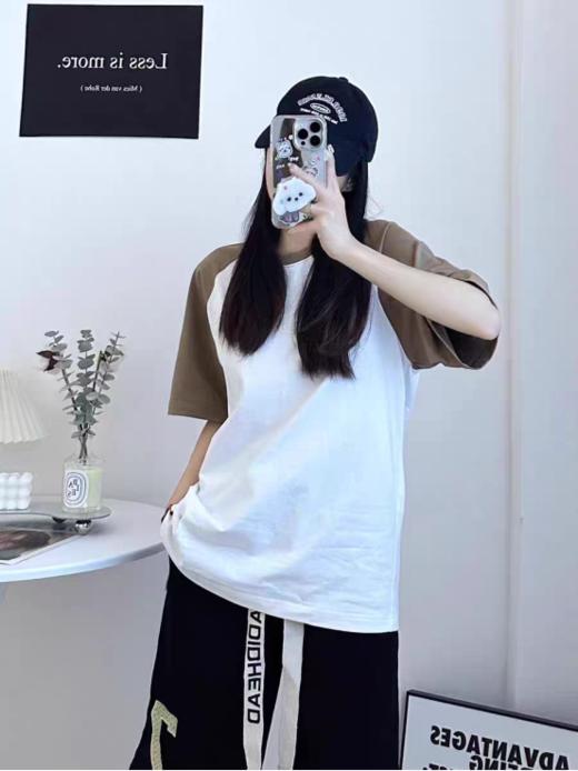 ⏰薅羊毛警报‼独家定制【真维斯休闲男女同款宽松插肩袖短袖】😍上身减龄高中生既视感，元气满满的配色~太适合夏天啦！！轻薄透气！ 商品图3