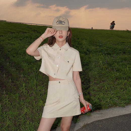 金蘑菇菇 summer团宠/2个版本！纯棉休闲工装裙裤 商品图5