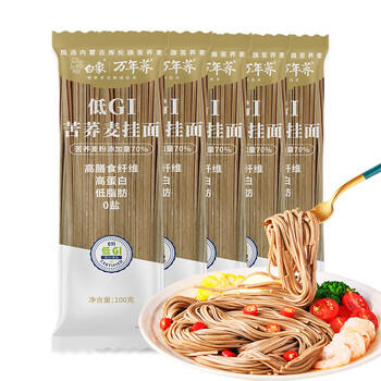 白象低GI食品荞麦面 70%苦荞麦 无盐0钠 挂面100g*5包 万年荞粗粮面条 /粮油调味 /挂面 /风味挂面 商品图0