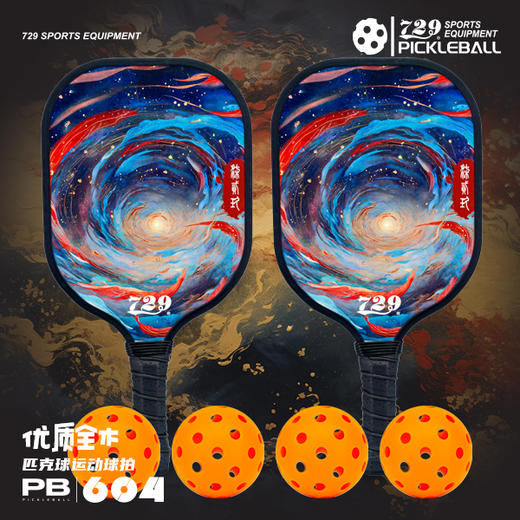 [2拍送4球] 友谊729 匹克球604型五层杨木底板耐打耐磨专业匹克球拍大童成人室内外通用套装 商品图0