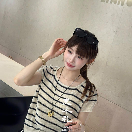 【预售7天】良木礼亚麻条纹短袖（5939） 商品图1