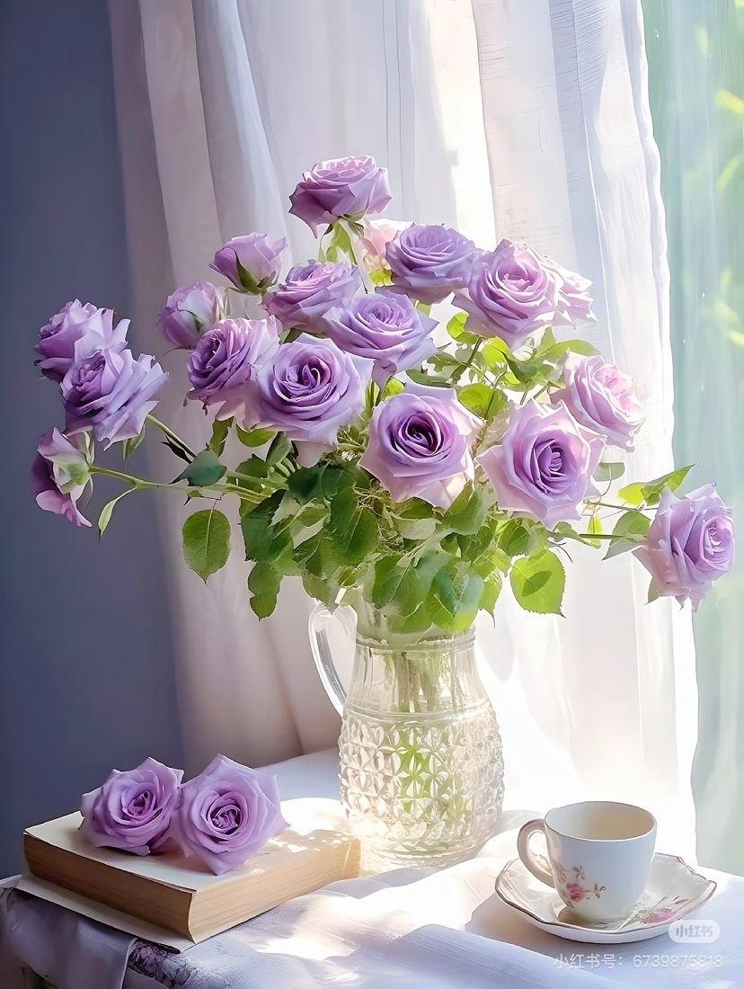 预售16号到货紫色单头玫瑰海洋之歌 一扎10支 支长55厘米