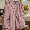 马登工装山系速干短裤美式大口袋梭织宽松直筒粉色薄款短裤男夏季 商品缩略图0