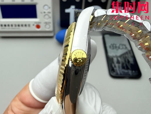 C厂劳力士日志型41mm 间金黑盘钻面 3235机 五珠链 904L钢 男士腕表 商品图5