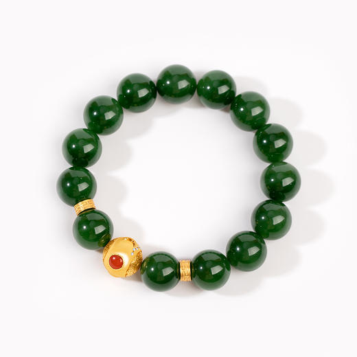 好运连珠 天然碧玉手串 商品图0