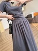 重塑腰线松弛套装遮肉收腰开叉短袖T垂感口袋A字裙 商品缩略图4