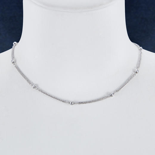 【限时8.8折】【线上铂金馆】PT950 【国际铂金协会】铂金肖邦间镭射珠项链(BXL00053)预售产品下单后不退款不退货不换货不补差价) 商品图2