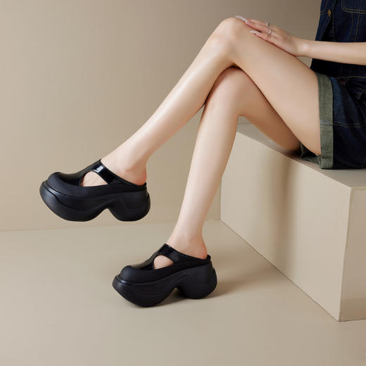 【预售5天】包头拖鞋女夏季新款厚底增高松糕百搭凉拖女外穿休闲时尚半拖AD&a919-591 商品图2