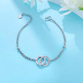 【限时8.8折】【线上铂金馆】PT950 #CNC 【精品】铂金空心CNC工艺双圆环双排调节手链(BFPTSL00027)预售产品下单后不退款不退货不换货不补差价)