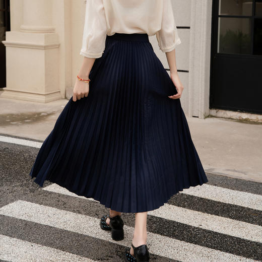 谜底百褶裙半身裙女2025秋季新款气质松紧腰大摆裙半裙257MB7744 商品图2