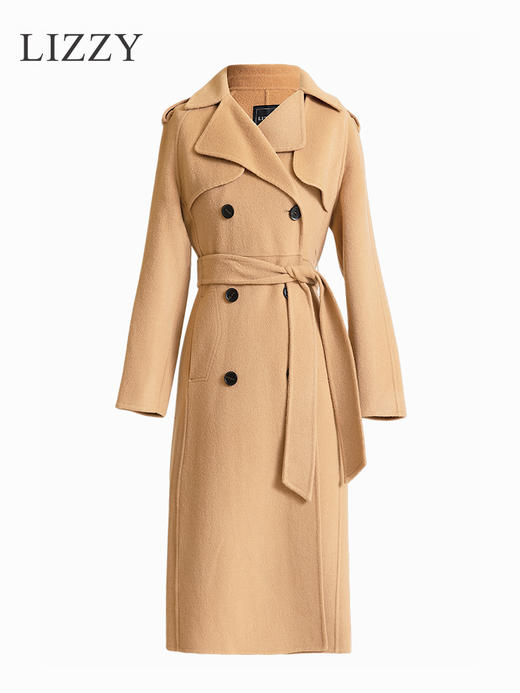 LIZZY 英伦风双面羊毛双排扣大衣外套6375 商品图4