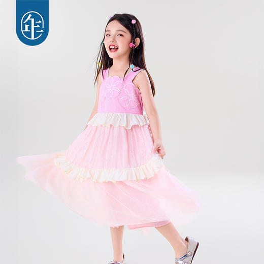 年衣童装吊带连衣裙25夏季新款民族无袖网纱A字布朗阿娅连衣裙 商品图2