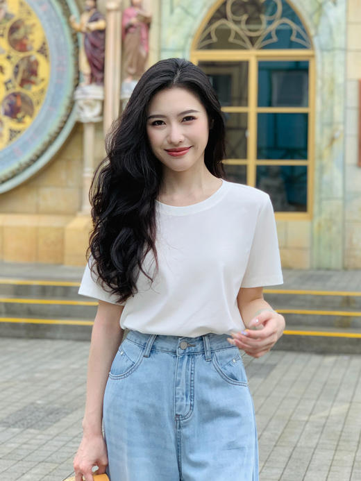 【百图lulu定制】【桑蚕丝T恤】圆领 正肩  黑科技 凉感桑蚕丝  短袖T恤 商品图2