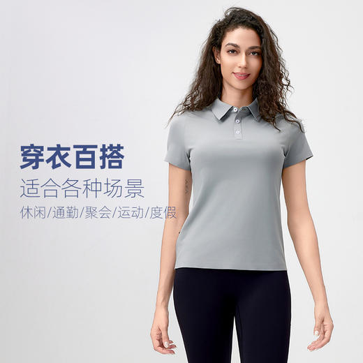 IYOGA新款POLO衫女夏季透气百搭t070 商品图4