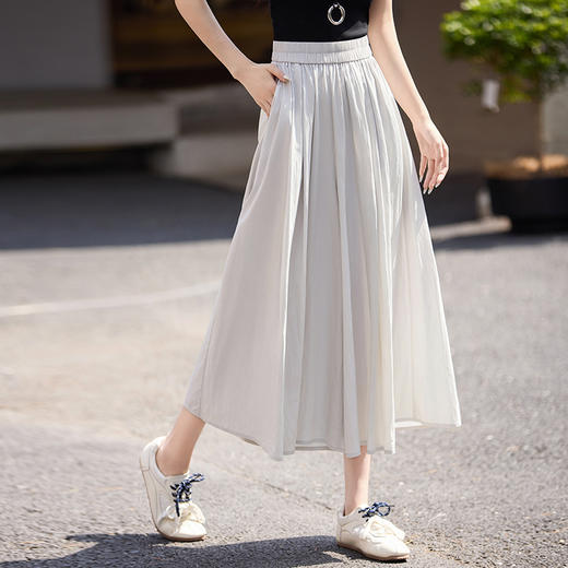 熙世界冰丝山本裙裤女薄款夏季新款高腰垂感遮肉显瘦宽松阔腿裤裙 商品图4