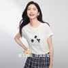 熙世界全棉珠片绣花T恤女夏季2025新款休闲百搭宽松减龄圆领上衣 商品缩略图1