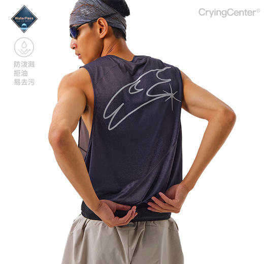 CryingCenter速度感变形3Clogo晕染肌理吸汗单向导湿跑步运动背心 商品图0