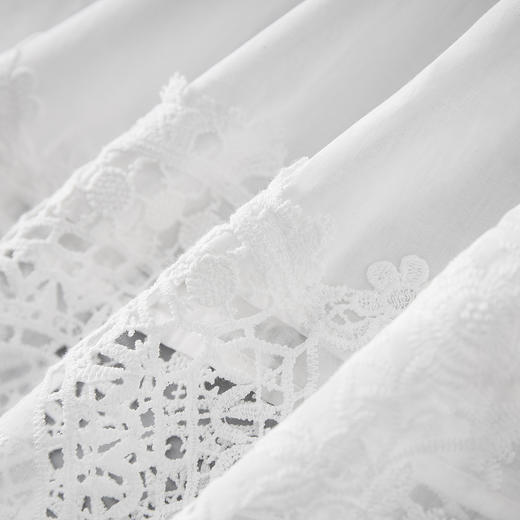 「高货wl」全新升级【铂金会员404/天猫539/差价135】(20959)洛诗琳定位镂空绣花连衣裙2025夏季棉质度假风白色长裙女 商品图3