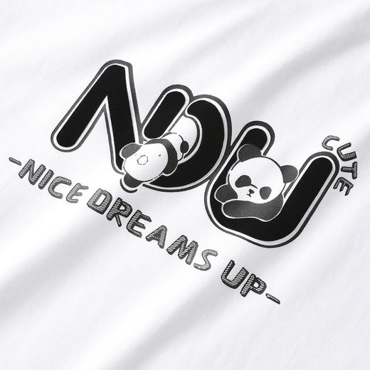 GXG男装【爬爬熊猫】25夏季百搭舒适植绒纯棉圆领休闲男式短袖T恤K&C 商品图4