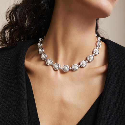 【阿娇（钟欣潼）&金靖同款】Retro chic意大利复古首饰 金丝珍珠项链（2色可选） 商品图2