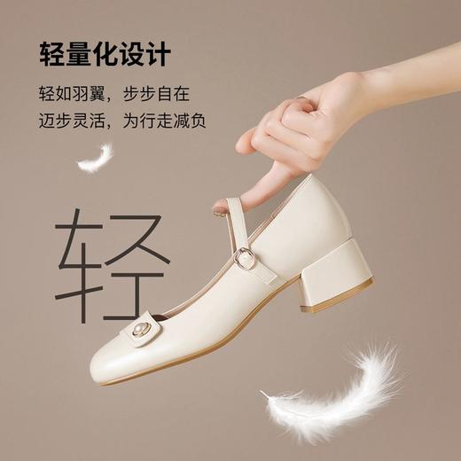 ZHR法式玛丽珍鞋女2025春季新款法式粗跟小皮鞋婚鞋复古百搭单鞋 商品图6