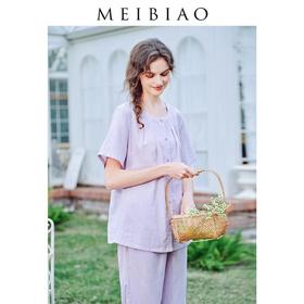 3楼 美标棉纱套装睡衣女棉质春夏甜美家居服89262