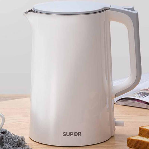 苏泊尔（SUPOR）电水壶 1.7L双层防烫保温电热水壶 一键开盖热水壶全钢无缝 1.7L SW-17S13A 商品图0
