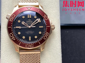 钢铁侠同款 欧米茄VS海马300米系列 男士腕表 新款海马007 青铜金与勃根地红的融合海马300米，VS定制Cal.8806一体