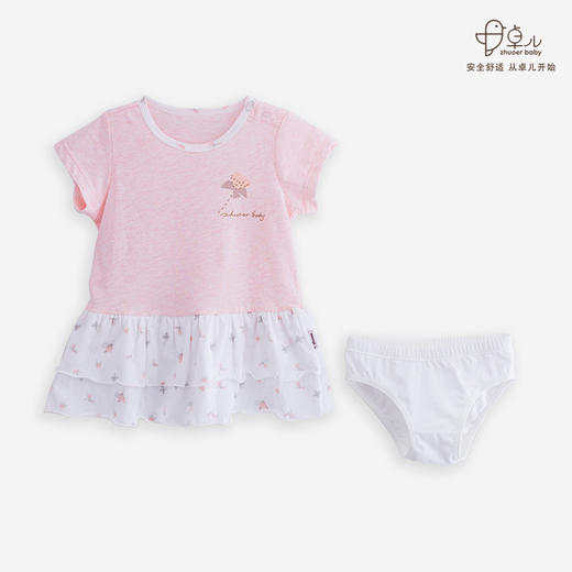 【裙子两件套】卓儿轻薄婴儿女童夏季连衣裙女宝宝短袖裙子 商品图0