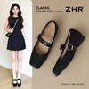 ZHR则则复古摩登粗跟玛丽珍鞋女鞋2025新款优雅方头平底柔软单鞋 商品缩略图1