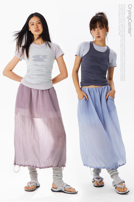 CryingCenter 糖果纸彩色抽绳花苞长裙 哭喊中心 商品图4