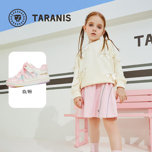 泰兰尼斯童鞋2025秋季新款儿童板鞋女童甜心运动鞋轻量防滑休闲鞋 T02X5C6847 商品图1