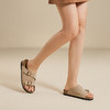 千百度露趾勃肯鞋女复古平底外穿一字拖一脚蹬凉拖鞋A25351201 商品缩略图4