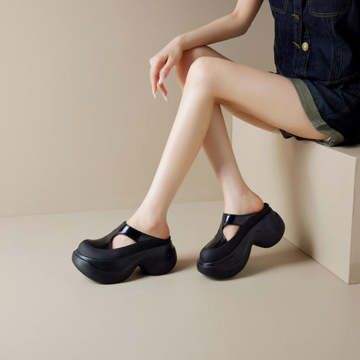 【预售5天】包头拖鞋女夏季新款厚底增高松糕百搭凉拖女外穿休闲时尚半拖AD&a919-591 商品图4