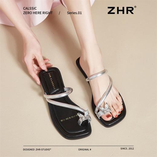 ZHR则则蝴蝶夹趾凉拖女2025夏季新款方头外穿拖鞋法式仙女凉拖鞋 商品图9