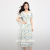 熙世界植物系碎花连衣裙女2025夏新款法式花边方领独特超好看裙子 商品缩略图1