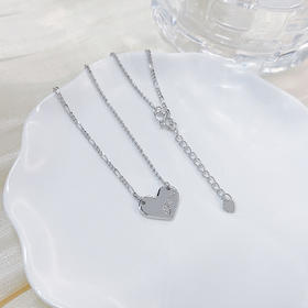 【限时8.8折】【线上铂金馆】PT950 #怦然心动 铂金实心AB调节爱心心形套链(PTTL00153)预售产品下单后不退款不退货不换货不补差价)