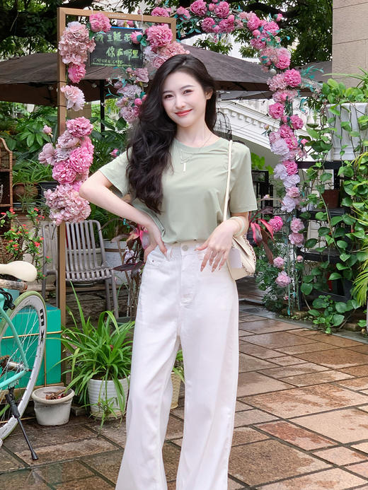 【百图lulu定制】【桑蚕丝T恤】圆领 正肩  黑科技 凉感桑蚕丝  短袖T恤 商品图14