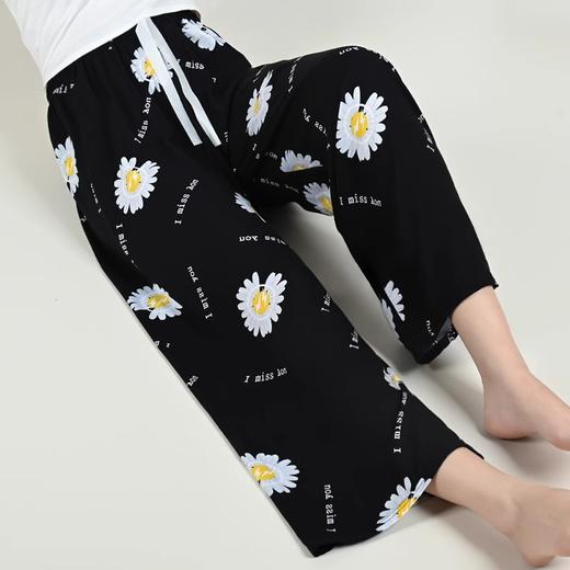 【秒杀】49元买一送一！雨田汀 100%棉绸睡裤女 夏季新款可外穿人造棉九分阔腿家居裤花长裤子 多色可选 商品图4