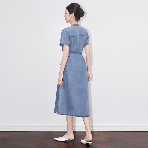 「高货wl」全新升级【铂金会员339/天猫459/差价120】(10124)洛诗琳高级感牛仔裙2025夏季系带收腰通勤复古连衣裙女 商品图1