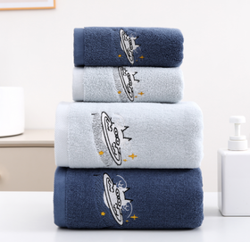 【2条装】自然醒新疆棉家用洗脸吸水男女毛巾创意洗澡柔软浴巾WDF