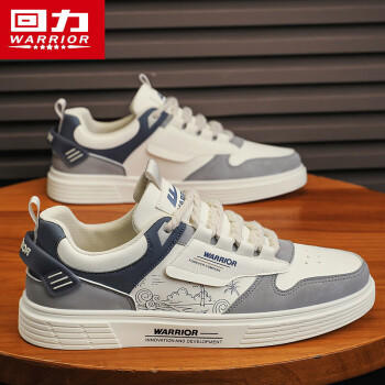 回力(Warrior)男鞋休闲鞋子男款时尚透气男士板鞋N779C 米/灰/蓝  40 商品图1
