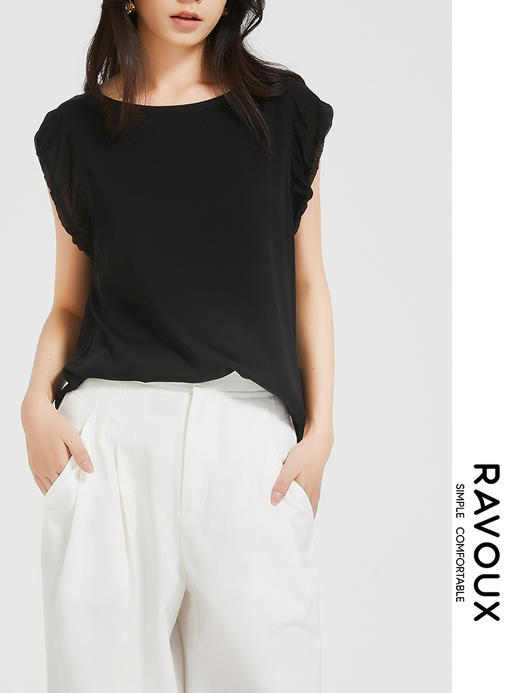 272049922后背蕾丝桑蚕丝上衣 商品图3