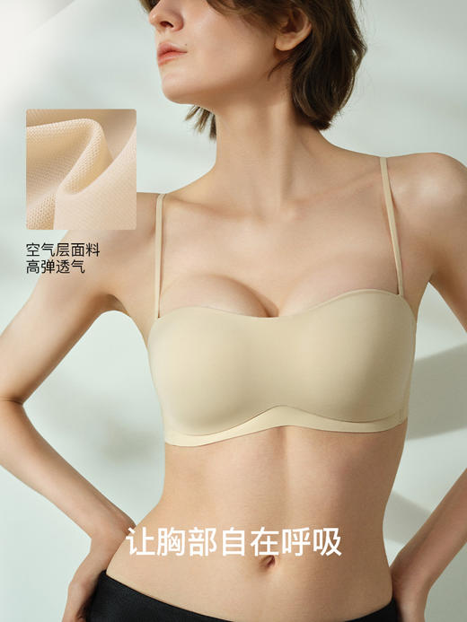 【ubras隐形无痕可拆肩带半杯抹胸A-B杯】 专为A-B杯研发，蹦跳不掉，无痕聚拢  ✅可拆卸肩带半杯抹胸，满足夏日露肩穿搭  ✅随型裁及无痕设计，穿衣无痕隐形更百搭 商品图3