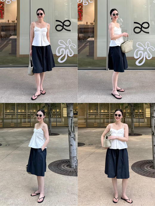 HIDEMI 度假系列极简宽松挺阔可调节橡筋抽绳款时髦中裤 商品图2