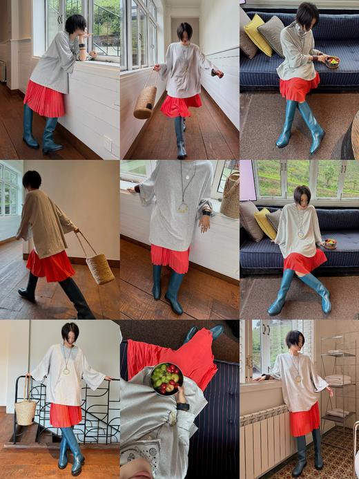 HIDEMI 极简灵动飘逸百褶短裙可再生纤维松紧腰设计感半身裙 商品图1