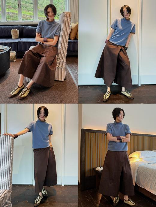 HIDEMI 立体设计感裙裤 白色/咖色 商品图1