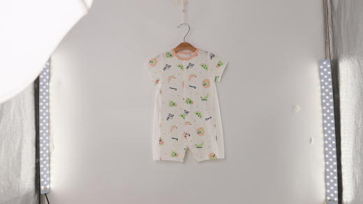 【短袖对襟哈衣】卓儿夏季婴儿连体衣男女宝宝薄款透气纯棉卡通爬服 商品图1